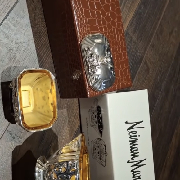 Neiman Marcus Amber Silver Sugar Creamer Set - Picture 2 of 3